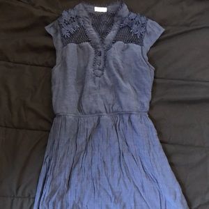 Short blue lace top dress